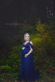 Kalessa Gown • Sheer Maternity Gown • Peek a Boo Sleeve Maternity Dress • Short Sleeve Maternity Gown • by Sew Trendy
