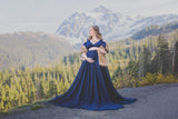 Kalessa Gown • Sheer Maternity Gown • Peek a Boo Sleeve Maternity Dress • Short Sleeve Maternity Gown • by Sew Trendy