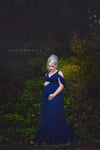 Kalessa Gown • Sheer Maternity Gown • Peek a Boo Sleeve Maternity Dress • Short Sleeve Maternity Gown • by Sew Trendy