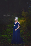 Kalessa Gown • Sheer Maternity Gown • Peek a Boo Sleeve Maternity Dress • Short Sleeve Maternity Gown • by Sew Trendy