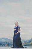 Kalessa Gown • Sheer Maternity Gown • Peek a Boo Sleeve Maternity Dress • Short Sleeve Maternity Gown • by Sew Trendy