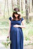 Kelly Gown • Off the Shoulder Maternity Gown • Cap Sleeve Pregnancy Dress • Heavy Knit Gown • Maxi Style Maternity Gown • by Sew Trendy