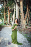 Kiara Gown • Short Sleeve Maternity Gown • Off The Shoulder Gown • Knit Maternity Gown • Maxi Dress • Pregnancy Dress • by Sew Trendy