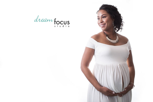 Kiara Gown • Short Sleeve Maternity Gown • Off The Shoulder Gown • Knit Maternity Gown • Maxi Dress • Pregnancy Dress • by Sew Trendy