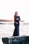 Krysten Gown • Boat Neck Slim Fit Maternity Gown • Long Sleeved Slim Dress • Droop Back Gown • by Sew Trendy