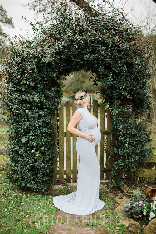 Lacy Gown • TurtleNeck Pregnancy Dress • Fitted Maternity Gown • Maxi Dress • Bridesmaid Dress • by Sew Trendy