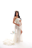 Lillian Gown • Vintage Style Gown • Sheer Chiffon Maternity Gown • by Sew Trendy