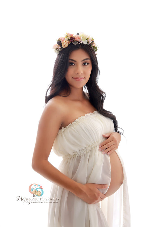 Lillian Gown • Vintage Style Gown • Sheer Chiffon Maternity Gown • by Sew Trendy