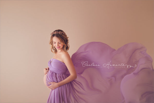 Lorraine Gown • Long Flowing Sheer Gown • Chiffon Infinity Gown • Sheer Maternity Gown • by Sew Trendy