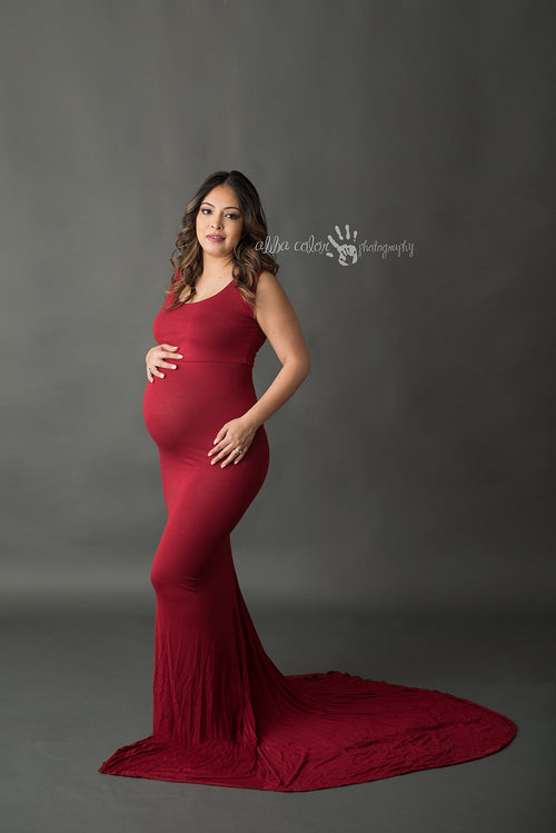 Marcie Gown • Slim Fit Pregnancy Dress • Tank Style Maternity Gown • by Sew Trendy