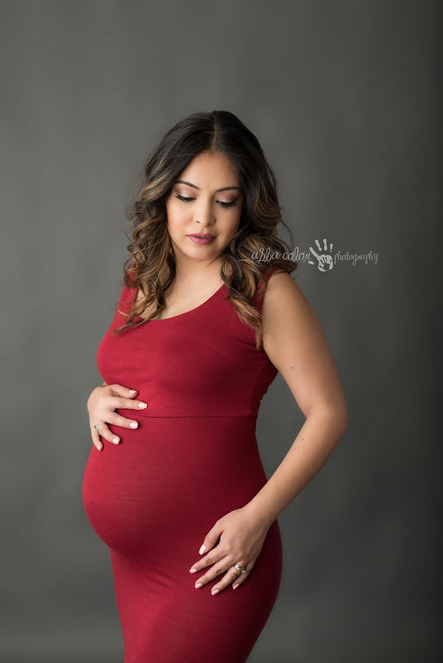 Marcie Gown • Slim Fit Pregnancy Dress • Tank Style Maternity Gown • by Sew Trendy