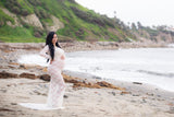 Phoebe Gown • Boat Neck Gown • Slim Fit Maternity Gown • Lace Maternity Gown • Long Sleeve Lace Maternity Gown • by Sew Trendy