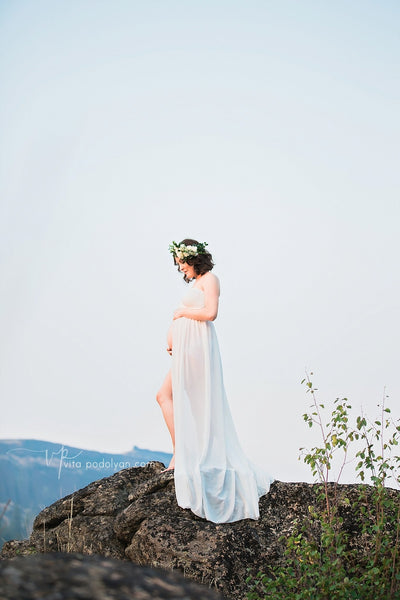 Rebecca Gown • Sheer Chiffon Maternity Gown • Sweetheart Style • Maternity Gown • Maxi Dress • Senior Photos Shoot • Bridesmaid Dress • by Sew Trendy