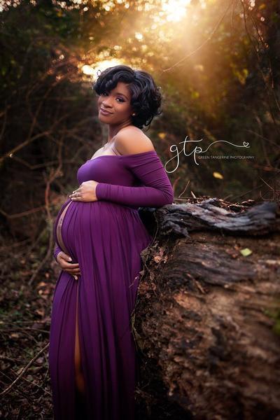 Miriam Gown • Long Sleeve Maternity Gown • Off the Shoulder Dress • Maternity Gown • Renaissance Gown • Soft Knit Maternity Gown • Bohemian • by Sew Trendy
