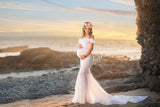 Samantha Gown • Sweetheart Lace and Chiffon Pregnancy Dress • Fitted Chiffon Mermaid Style Maternity Gown • by Sew Trendy