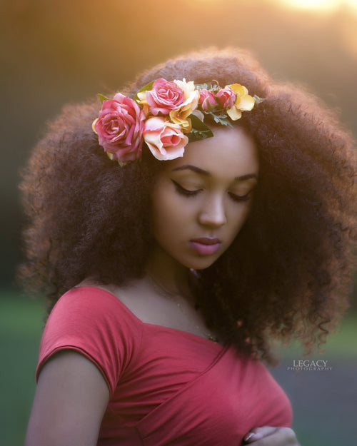 Olinda Floral Crown • Peach Floral Crown • Fall Color Floral Crown • Autumn Floral Crown • Ready To Ship • by Sew Trendy