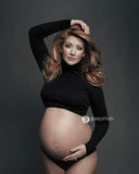 Luciene Long Sleeve Turtleneck Maternity Crop • Maternity Bandeau • Pregnancy Top • Maternity Bralette • Pregnancy Separates • Pregnancy Bandeau • by Sew Trendy