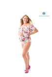 Valentina Floral Bodysuit • Floral Knit Body Suit • Floral Bodysuit • Bodysuit Maternity Top • Bodysuit Top • Leotard Shirt • Bodysuit with Snaps • by Sew Trendy
