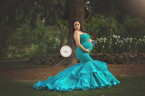 Veronique Gown • Couture Mermaid Style Maternity Gown • Bridal Gown • Princess Tutu • Detachable Bustle Gown • by Sew Trendy