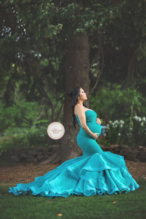 Veronique Gown • Couture Mermaid Style Maternity Gown • Bridal Gown • Princess Tutu • Detachable Bustle Gown • by Sew Trendy