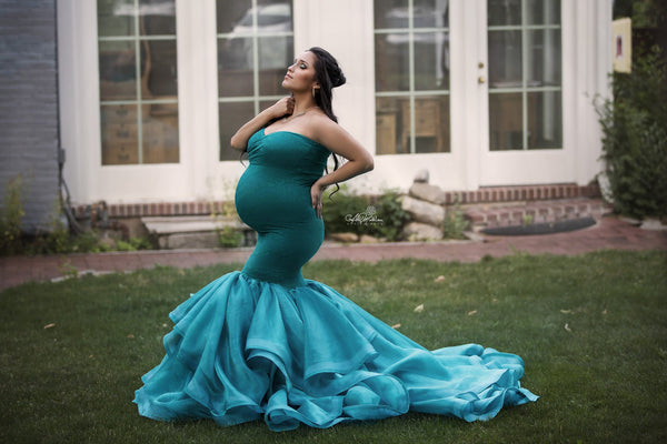 Veronique Gown • Couture Mermaid Style Maternity Gown • Bridal Gown • Princess Tutu • Detachable Bustle Gown • by Sew Trendy