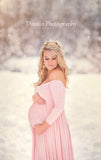 Miriam Gown • Long Sleeve Maternity Gown • Off the Shoulder Dress • Maternity Gown • Renaissance Gown • Soft Knit Maternity Gown • Bohemian • by Sew Trendy