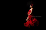 Raquel Gown • Sweetheart Top Dress • Full Circle Skirt Gown • Chiffon Maternity Gown • Split Front Maternity Gown • by Sew Trendy