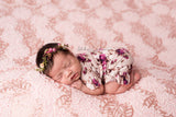 Ava Floral Romper {taupe} • Knit Flutter Romper • Floral Romper • Sitter Floral Romper • Baby Romper • Knit Sitter Floral • Newborn Photography Prop • by Sew Trendy