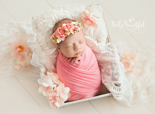 Mini Beverlee Floral Crown • Newborn Flower Crown • Simple Crown • Bohemian Crown • Ivory Floral Crown • Dainty Floral Crown | READY TO SHIP • by Sew Trendy