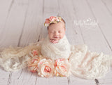 Mini Beverlee Floral Crown • Newborn Flower Crown • Simple Crown • Bohemian Crown • Ivory Floral Crown • Dainty Floral Crown | READY TO SHIP • by Sew Trendy