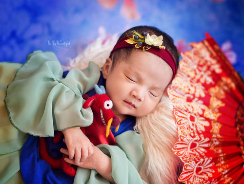 Lien Newborn Princess Dress • Mulan Style Newborn Dress • Dream Baby • Princess Baby Dress • Sitter Princess Dress • Princess Newborn Gown • by Sew Trendy
