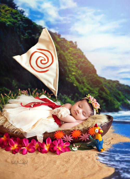 Meila Newborn Princess Dress • Moana Inspired Newborn Dress • Dream Baby • Island Princess Baby Dress • Sitter Princess Dress • Princess Newborn Gown • by Sew Trendy