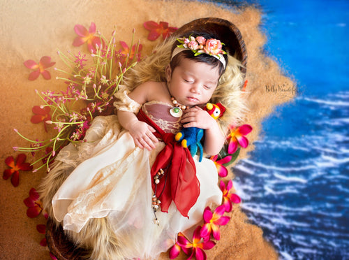 Meila Newborn Princess Dress • Moana Inspired Newborn Dress • Dream Baby • Island Princess Baby Dress • Sitter Princess Dress • Princess Newborn Gown • by Sew Trendy