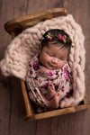 FLORAL NEWBORN WRAP • Stretch Knit Wrap • Swaddle Wrap • Baby Wrap • Stretchy Knit Layer • Newborn Photo Prop | Ready To Ship • by Sew Trendy
