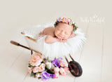 Mini Primrose Floral Crown • Newborn Flower Crown • Simple Crown • Bohemian Crown • Ivory Floral Crown • Dainty Floral Crown | READY TO SHIP • by Sew Trendy