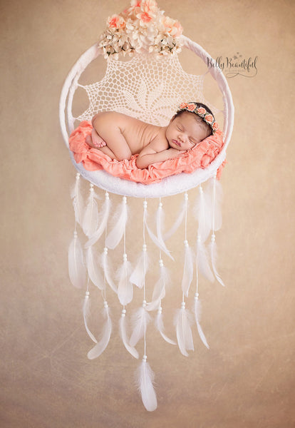 Prue Newborn Tieback • Newborn Flower Crown • Simple Crown • Bohemian Crown • Newborn Floral Crown | READY TO SHIP • by Sew Trendy