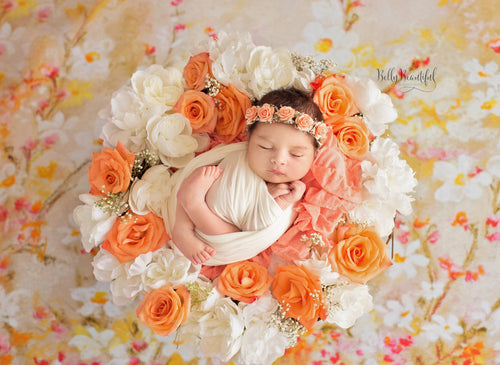 Prue Newborn Tieback • Newborn Flower Crown • Simple Crown • Bohemian Crown • Newborn Floral Crown | READY TO SHIP • by Sew Trendy
