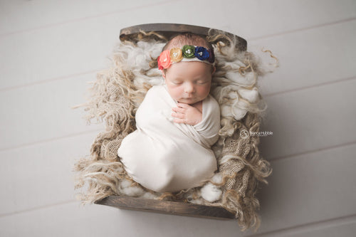 Rainee Floral Newborn Tieback {Jewel tones} • Rainbow Baby Line • Newborn Rainbow Floral Crown • Hope Floral Crown • Bohemian Crown • Rainbow Baby Crown | READY TO SHIP • by Sew Trendy