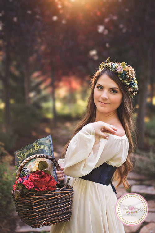 Andrina Floral Crown • Muted Color Crown • Vintage Floral • Fall Floral Crown • Winter Halo • Floral Halo | Ready To Ship • by Sew Trendy