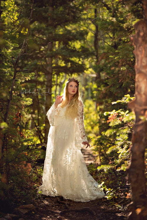 Juliette Embroidered Lace Maternity Robe • Vintage Maternity Robe • by Sew Trendy