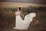 Marina Gown • Country Maternity Gown • Vintage Maternity Nightgown • Sheer Chiffon Maternity Gown • by Sew Trendy