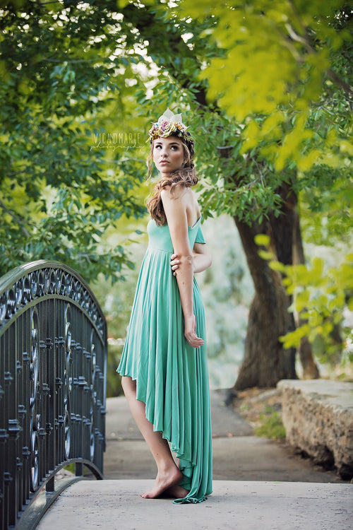 Tatiana Hi Low Maternity Gown • Hi Low Cocktail Dress • One shoulder Maternity Gown • Maternity Cocktail Dress • Flutter Sleeve Top • Knit Hi Low Maternity Gown • Maxi Dress • Pregnancy Dress • by Sew Trendy