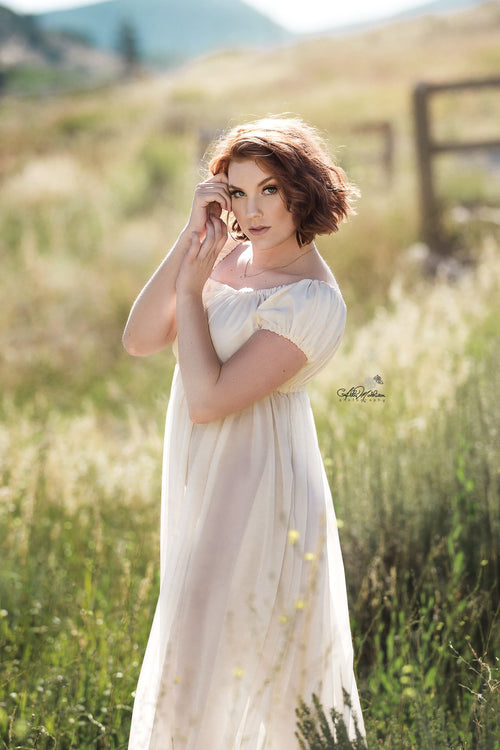 Wendy Gown • Vintage Maternity Nightgown • Sheer Chiffon Maternity Gown • by Sew Trendy