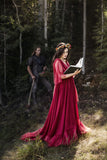 Winefred Gown • Ruffled Maternity Gown • Tulle Maternity Gown • by Sew Trendy