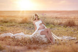 Marissa Gown • Long Flowing Sheer Chiffon Straight Top Maternity Gown • by Sew Trendy