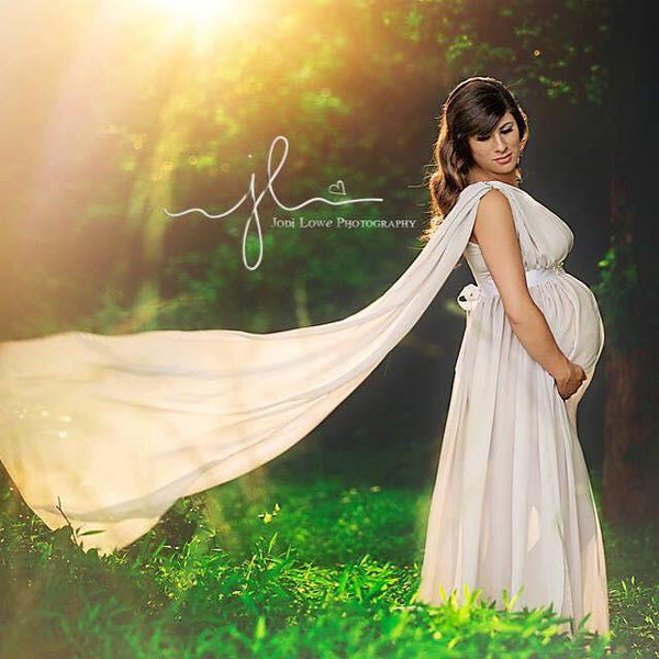 Petra Gown • Sheer Maternity Gown • Grecian Style Dress • Chiffon Gown • Maternity Photo Prop• by Sew Trendy