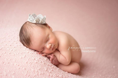 Molly Princess Crown • Crochet Lace Pearl Crown • Gold • Ivory • Silver • Ivory | READY TO SHIP • by Sew Trendy