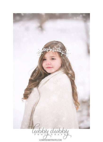 Ice Princess Rhinestone Crown • Winter Crown • Pearl Halo • Frozen Crown • Princess Halo • Winter Wonderland • Photo Prop | Ready To Ship • by Sew Trendy
