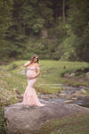 Samantha Gown • Sweetheart Lace and Chiffon Pregnancy Dress • Fitted Chiffon Mermaid Style Maternity Gown • by Sew Trendy
