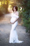 Samantha Gown • Sweetheart Lace and Chiffon Pregnancy Dress • Fitted Chiffon Mermaid Style Maternity Gown • by Sew Trendy